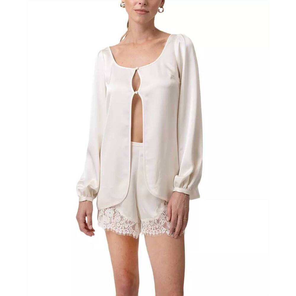 NEW LINE AND DOT nicolo satin top in cream